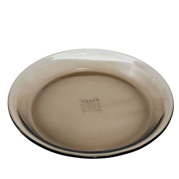 Pyrex Visions Brown Glass Pie Plate 10” genuine vtg Fireside amber dish #209 - Picture 1 of 11